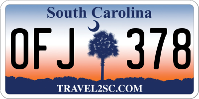 SC license plate OFJ378