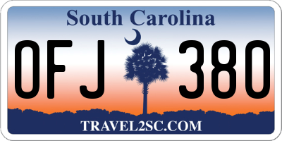 SC license plate OFJ380