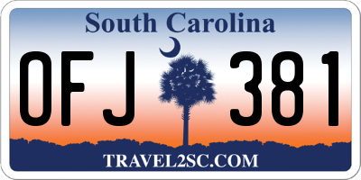 SC license plate OFJ381