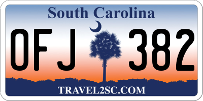 SC license plate OFJ382