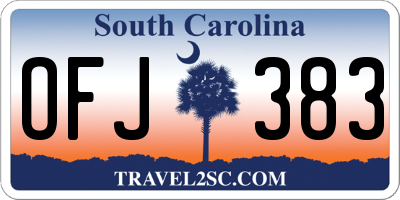 SC license plate OFJ383