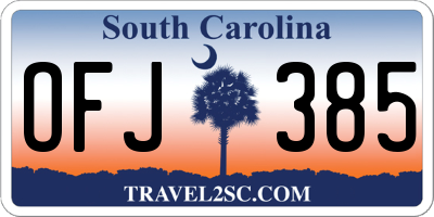 SC license plate OFJ385