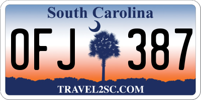 SC license plate OFJ387