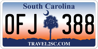 SC license plate OFJ388