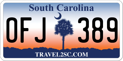SC license plate OFJ389