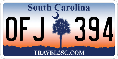 SC license plate OFJ394