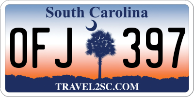 SC license plate OFJ397