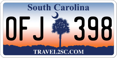 SC license plate OFJ398