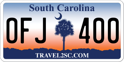SC license plate OFJ400