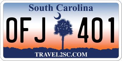 SC license plate OFJ401