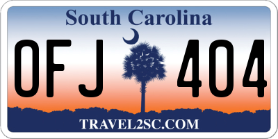 SC license plate OFJ404