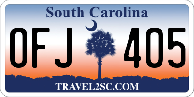 SC license plate OFJ405