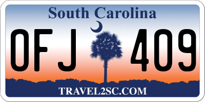 SC license plate OFJ409
