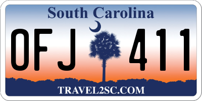 SC license plate OFJ411
