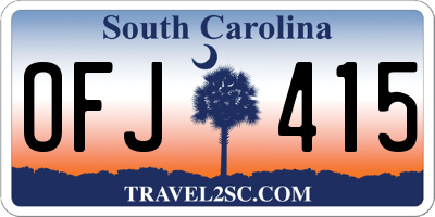 SC license plate OFJ415