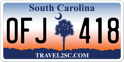 SC license plate OFJ418