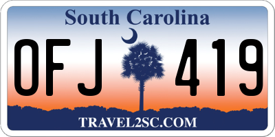 SC license plate OFJ419