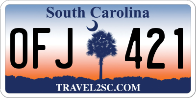 SC license plate OFJ421