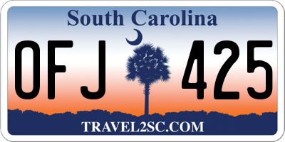SC license plate OFJ425