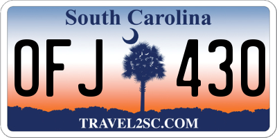 SC license plate OFJ430