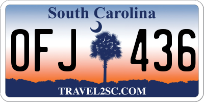SC license plate OFJ436