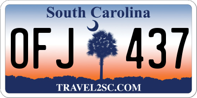 SC license plate OFJ437
