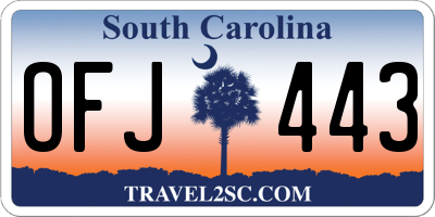 SC license plate OFJ443