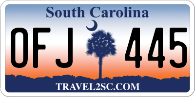 SC license plate OFJ445