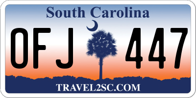SC license plate OFJ447