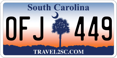 SC license plate OFJ449