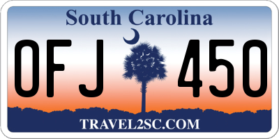 SC license plate OFJ450