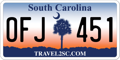 SC license plate OFJ451