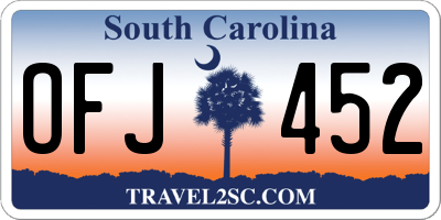 SC license plate OFJ452