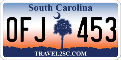 SC license plate OFJ453