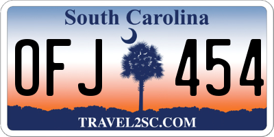 SC license plate OFJ454