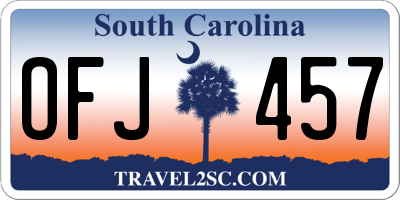 SC license plate OFJ457