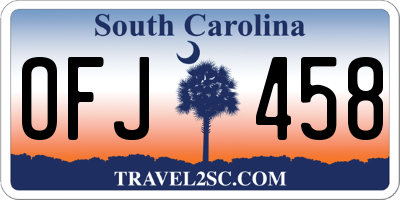 SC license plate OFJ458