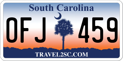 SC license plate OFJ459