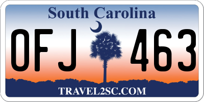 SC license plate OFJ463