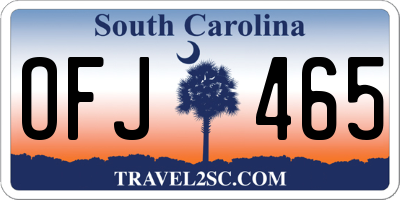 SC license plate OFJ465