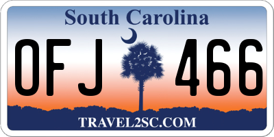 SC license plate OFJ466
