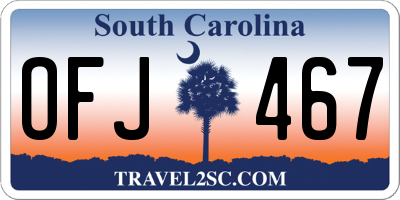 SC license plate OFJ467