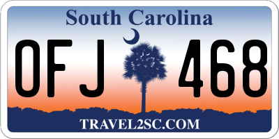 SC license plate OFJ468