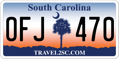 SC license plate OFJ470