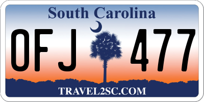 SC license plate OFJ477