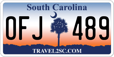 SC license plate OFJ489
