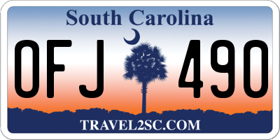 SC license plate OFJ490