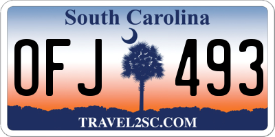 SC license plate OFJ493