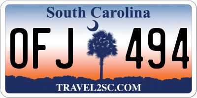 SC license plate OFJ494