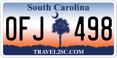 SC license plate OFJ498
